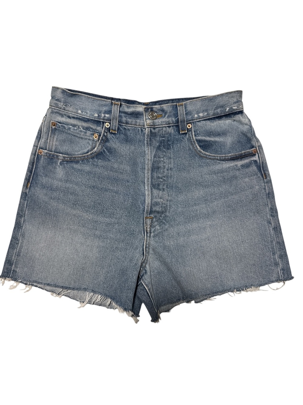 GRLFRND- Women’s Classic Super High-Rise Vintage Cut off Shorts in Blue